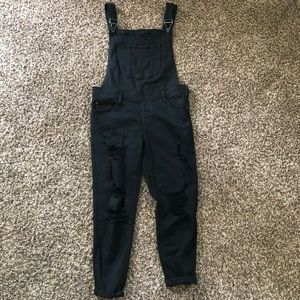 Kancan Black Distressed Overalls